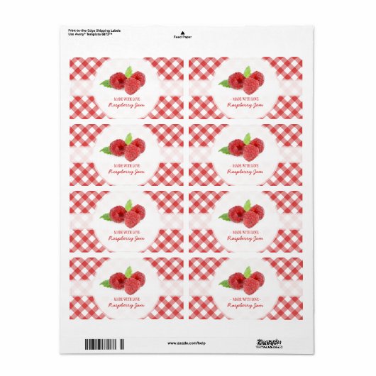 Raspberry Jam label (Full Sheet)