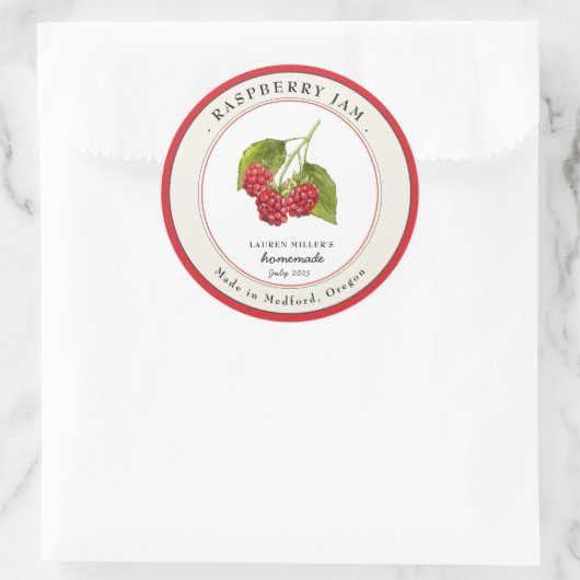  Raspberry Jam potje Inblikken label (Tas)