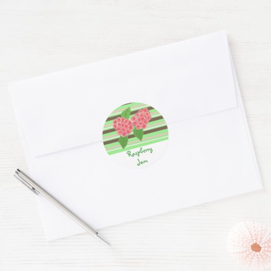 Raspberry Jam Ronde Sticker (Envelop)