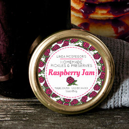 Raspberry jam schattig tekening rood rond voedsele ronde sticker