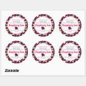 Raspberry jam schattig tekening rood rond voedsele ronde sticker (Vel)