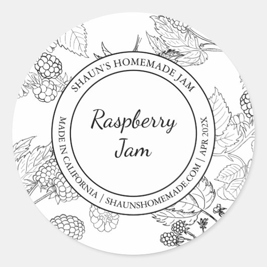 Raspberry Jam Schets Modern label (Voorkant)
