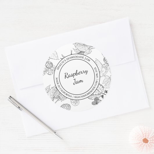 Raspberry Jam Schets Modern label (Envelop)