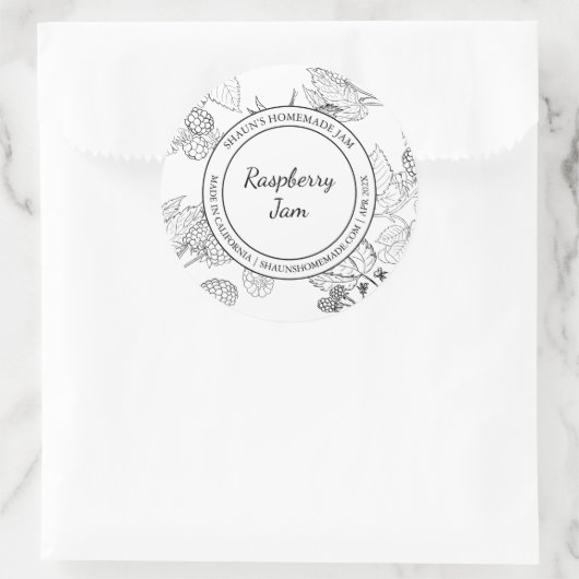 Raspberry Jam Schets Modern label (Tas)