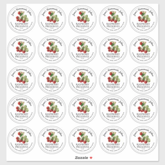 Raspberry Jelly 2,5-inch Mouth Mason Jar-deksel Sticker (Vel)