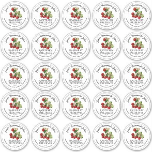 Raspberry Jelly 2,5-inch Mouth Mason Jar-deksel Sticker (Voorkant)