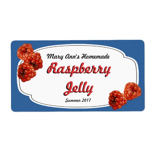 Raspberry Jelly Canning Labels (Voorkant)
