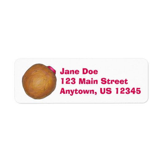 Raspberry Jelly Fled Donut Donuts Labels (Voorkant)