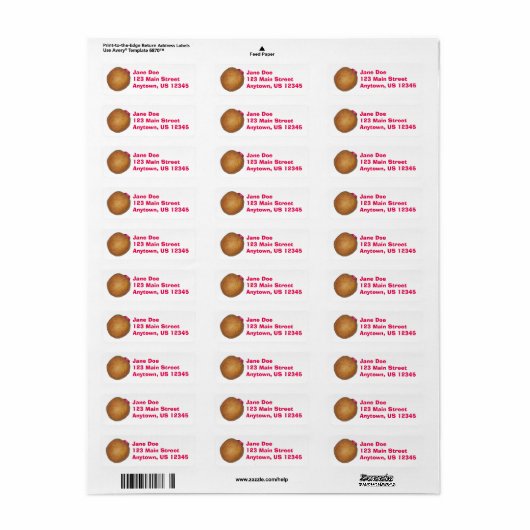 Raspberry Jelly Fled Donut Donuts Labels (Full Sheet)