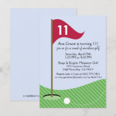 Raspberry Let's Par-T-shirt Mini Golf Birthday Par Kaart (Voorkant / Achterkant)