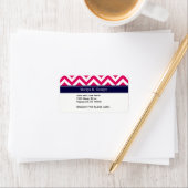 Raspberry Lg Chevron Navy Blue Name Monogram Etiket (Insitu)