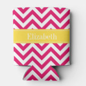 Raspberry Lg Chevron Pineapple Naam Monogram Blikjeskoeler (Achterkant)