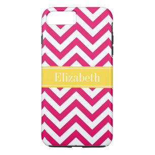 Raspberry Lg Chevron Pineapple Naam Monogram Case-Mate iPhone Case