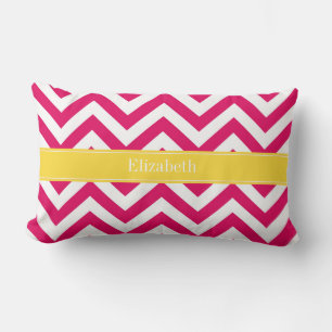 Raspberry Lg Chevron Pineapple Naam Monogram Kussen