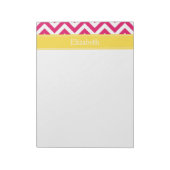 Raspberry Lg Chevron Pineapple Naam Monogram Notitieblok (Linkerzijde)