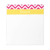 Raspberry Lg Chevron Pineapple Naam Monogram Notitieblok (Voorkant)