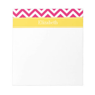Raspberry Lg Chevron Pineapple Naam Monogram Notitieblok
