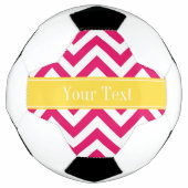 Raspberry Lg Chevron Pineapple Naam Monogram Voetbal (Voorkant)