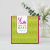 Raspberry Limoen Geo Abstract sparen de Datum uitn Save The Date (Staand voorkant)