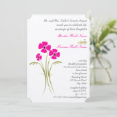 Raspberry Limoen Gerbers Wedding Invitations Kaart (Staand voorkant)