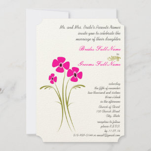 Raspberry Limoen Gerbers Wedding Invitations Kaart