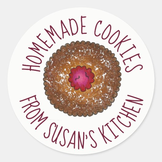 Raspberry Linzer Torte - Aangepersonaliseerd voor Ronde Sticker (Voorkant)