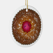 Raspberry Linzer Torte Holiday Kerstkoekje Keramisch Ornament (Rechts)