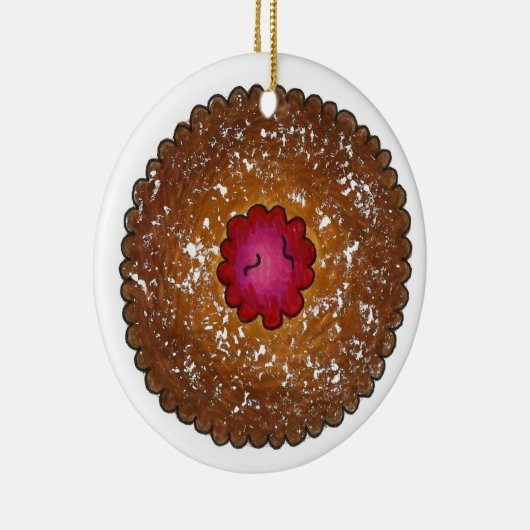 Raspberry Linzer Torte Holiday Kerstkoekje Keramisch Ornament (Rechts)