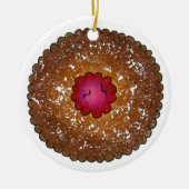 Raspberry Linzer Torte Holiday Kerstkoekje Keramisch Ornament (Voorkant)