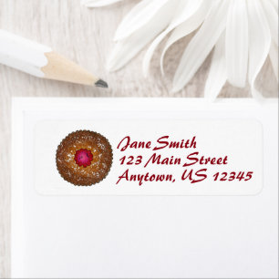 Raspberry Linzer Torte Kerstkerkerkoekje Holiday Etiket