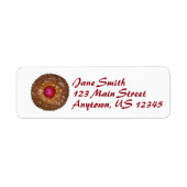 Raspberry Linzer Torte Kerstkerkerkoekje Holiday Etiket (Voorkant)