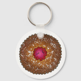 Raspberry Linzer Torte Kerstkerkerkoekje Holiday Sleutelhanger