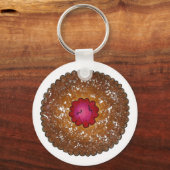 Raspberry Linzer Torte Kerstkerkerkoekje Holiday Sleutelhanger (Voorkant)