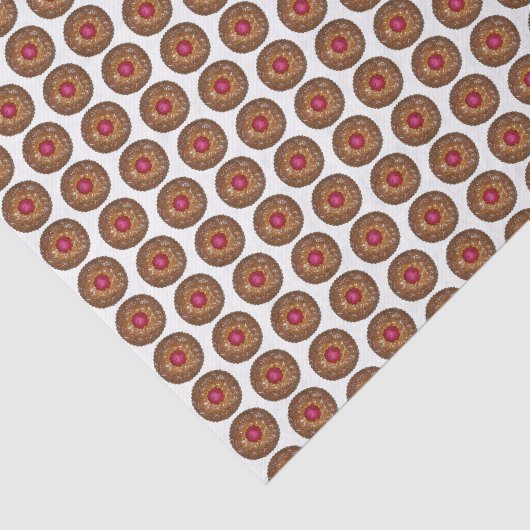 Raspberry Linzer Torte Kerstkerkerkoekje Holiday Tissuepapier (Detail)