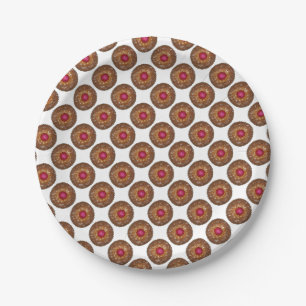 Raspberry Linzer Torte Oostenrijkse Kerstkoekje Papieren Bordje