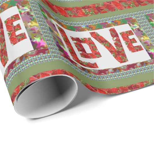 RASPBERRY Love : Ideal Romantic Gift Cadeaupapier (Rol Hoek)