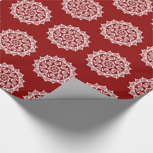 Raspberry Mandala Cadeaupapier (Hoek)