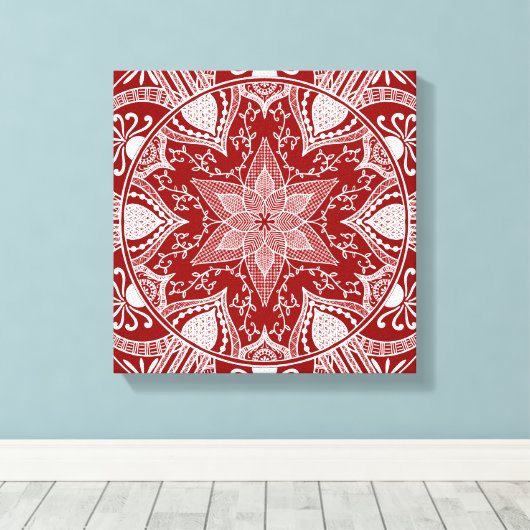 Raspberry Mandala Canvas Afdruk (Insitu (Houten vloer))