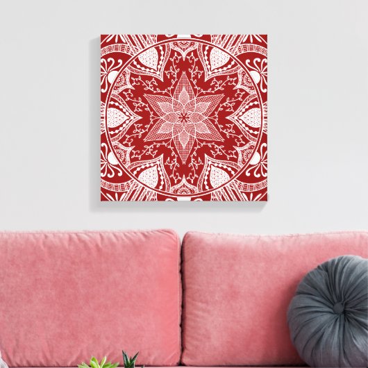 Raspberry Mandala Canvas Afdruk (Insitu (Woonkamer))
