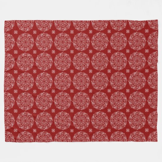 Raspberry Mandala Fleece Deken (Voorkant (Horizontaal))
