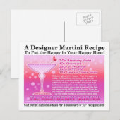 Raspberry Martini Recept Briefkaart (Voorkant / Achterkant)