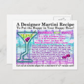 Raspberry Mint Martini Recipe Briefkaart (Voorkant / Achterkant)