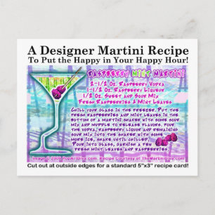 Raspberry Mint Martini Recipe Briefkaart