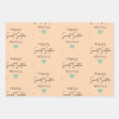 Raspberry, Mint, Sweet 16 gepersonaliseerde verjaa Inpakpapier Vel (Voorkant 3)