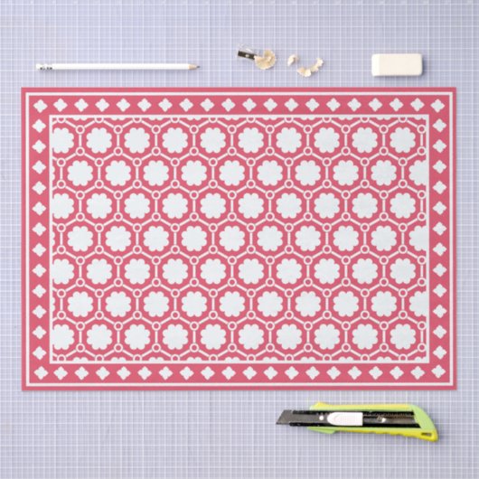 Raspberry Modern Bone Inlay Decoupage Paper Tissuepapier (Craft)