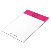 Raspberry, Navy Blauw Griekse sleutel #1 ingelijst Notitieblok (Schuin)