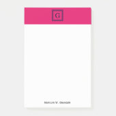 Raspberry, Navy Blauw Griekse sleutel #1 ingelijst Post-it® Notes (Voorkant)