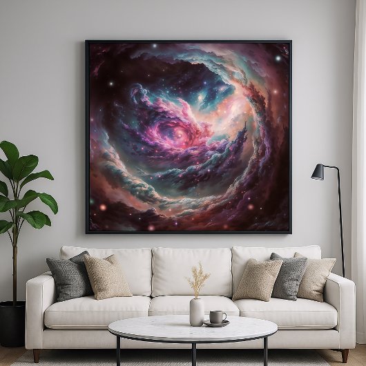 Raspberry Nebula - Levendige Kosmische Kunst Poster