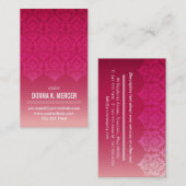 Raspberry Ombre Damask Panel Visitekaartje (Voorkant / Achterkant)