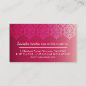Raspberry Ombre Damask Panel Visitekaartje (Achterkant)